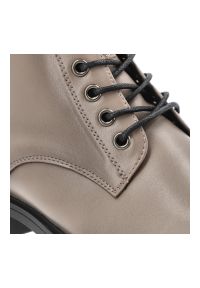 Szare Botki Vinceza Ocieplane Buty Damskie. Zapięcie: sznurówki. Kolor: szary. Materiał: skóra, materiał. Szerokość cholewki: normalna. Sezon: zima, jesień. Obcas: na obcasie. Styl: klasyczny, elegancki. Wysokość obcasa: niski #8