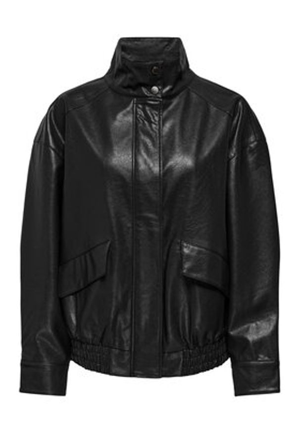 only - ONLY Kurtka z imitacji skóry Julia 15373024 Czarny Loose Fit. Kolor: czarny. Materiał: skóra