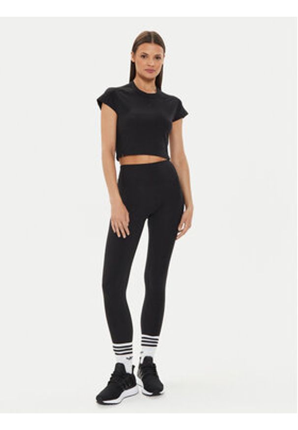 Adidas - adidas Legginsy Lounge Ribbed IP2281 Czarny Slim Fit. Kolor: czarny. Materiał: bawełna