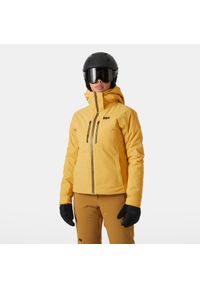 Damska kurtka narciarska Helly Hansen Alphelia Lifaloft. Kolor: żółty, beżowy, wielokolorowy. Technologia: Primaloft. Sezon: zima. Sport: narciarstwo #1