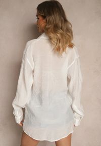Renee - Jasnobeżowa Koszula z Modalem Ozdobiona Kieszeniami Mavalleine. Okazja: do pracy, na spotkanie biznesowe, na co dzień. Kolor: beżowy. Wzór: aplikacja. Styl: casual, elegancki, biznesowy #3