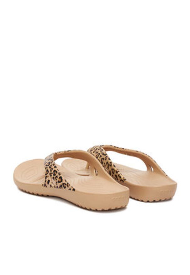 Crocs Japonki KADEE II LEOPARD FLIP W 206398-98R Beżowy. Kolor: beżowy