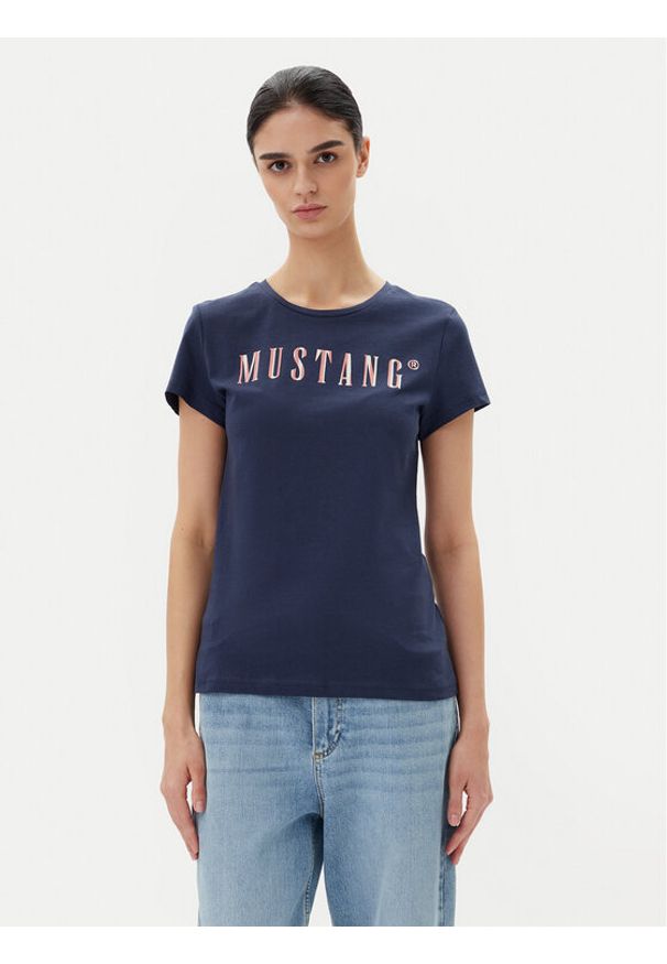 Mustang T-Shirt Loa 1016146 Niebieski Slim Fit. Kolor: niebieski. Materiał: bawełna
