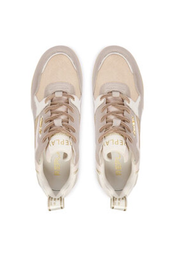 Replay - REPLAY Sneakersy Field W GWS9H .000.C0012L Złoty. Kolor: złoty. Materiał: skóra