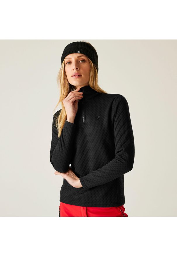 DARE 2B - Damska elastyczna warstwa środkowa Blindside Quarter Zip z zamkiem. Kolor: czarny. Materiał: polar. Sezon: zima. Sport: narciarstwo