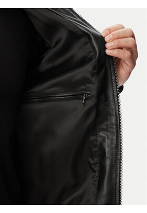 JOOP! Kurtka skórzana Clouson 80100851 Czarny Regular Fit. Kolor: czarny. Materiał: skóra