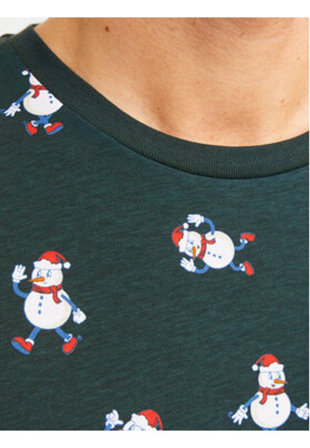 Jack & Jones - Jack&Jones T-Shirt Xmas Merry 12265399 Zielony Standard Fit. Kolor: zielony. Materiał: bawełna