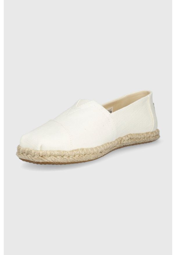Toms espadryle Alpargata Rope kolor biały. Nosek buta: okrągły. Kolor: biały. Materiał: guma, materiał. Wzór: gładki