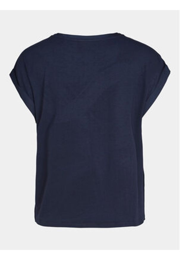 Vila T-Shirt Ellette 14059563 Granatowy Regular Fit. Kolor: niebieski. Materiał: syntetyk