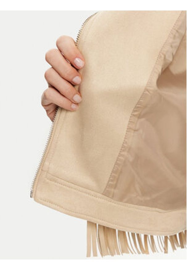 Noisy may - Noisy May Kurtka z imitacji skóry Abby 27033110 Beżowy Regular Fit. Kolor: beżowy. Materiał: skóra