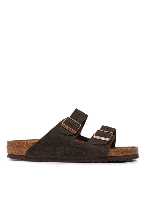 Birkenstock Klapki Arizona Bs 0951311 Brązowy. Kolor: brązowy. Materiał: zamsz, skóra