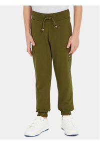 TOMMY HILFIGER - Tommy Hilfiger Spodnie dresowe KS0KS00207 M Zielony Regular Fit. Kolor: zielony. Materiał: bawełna