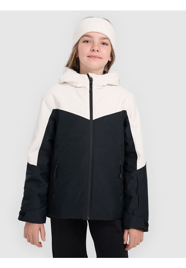 4f - 4F Kurtka narciarska membrana 5000 dziewczęca - czarna 134 (8-9 lat). Kolor: czarny. Materiał: poliester, materiał. Sezon: lato