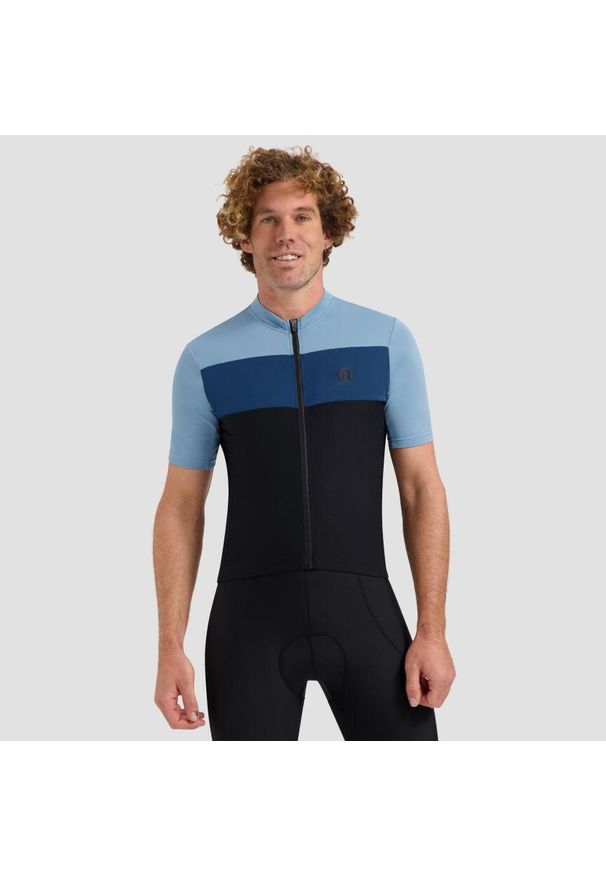 ROGELLI - Koszulka rowerowa męska Rogelli Core Block. Kolor: czarny. Sport: kolarstwo