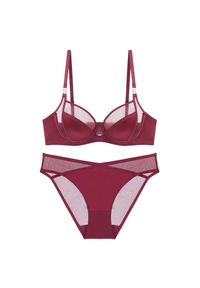 Intica - Zestaw bielizny z siateczką zapewniający wygodę i wsparcie Marvis. Kolor: czerwony. Materiał: materiał