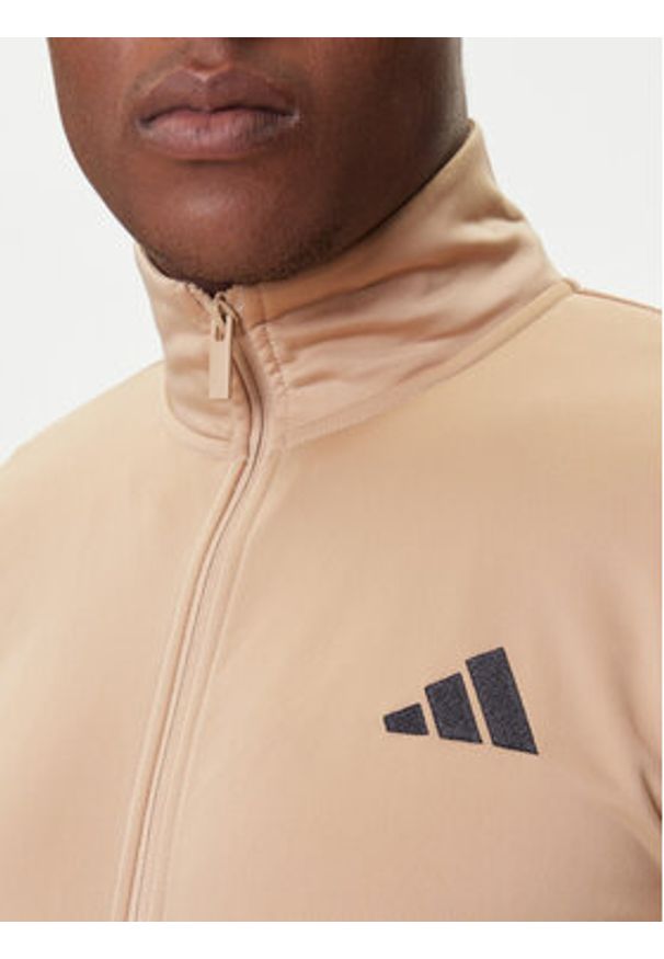 Adidas - adidas Dres Basic 3-Stripes JX5501 Beżowy Regular Fit. Kolor: beżowy. Materiał: syntetyk