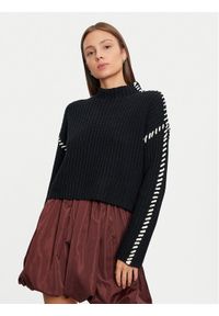 Vero Moda Sweter New Cream 10313514 Czarny Loose Fit. Kolor: czarny. Materiał: bawełna, syntetyk #1