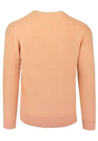 Lekki, Męski Sweter Bawełniany - Pako Jeans - Brzoskwiniowy. Okazja: na spotkanie biznesowe, do pracy. Kolor: pomarańczowy. Materiał: bawełna. Styl: biznesowy, klasyczny #2