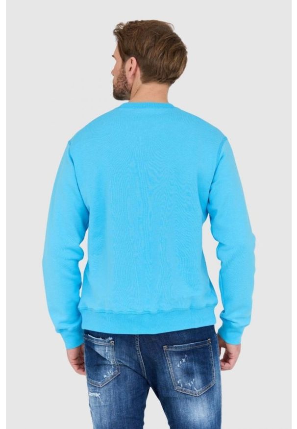 DSQUARED2 Niebieska bluza męska z dużym białym logo icon. Kolor: niebieski