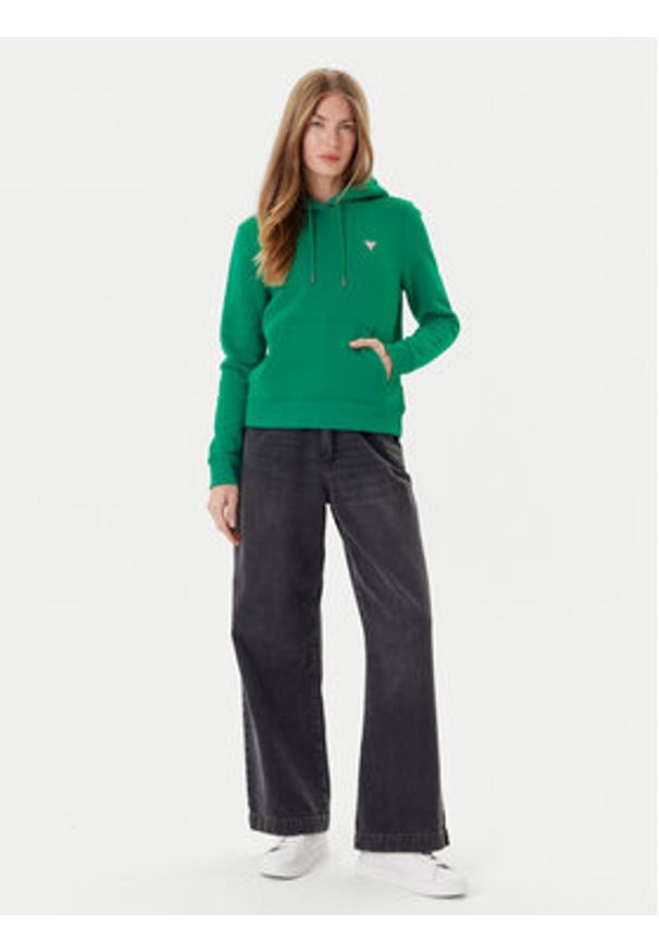 Guess Jeans Bluza W4YQ04 KC811 Zielony Regular Fit. Kolor: zielony. Materiał: bawełna