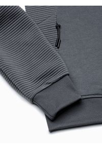 Ombre Clothing - Bluza męska rozpinana z kapturem - grafitowa V2 OM-SSZP-0124 - M. Typ kołnierza: kaptur. Kolor: szary. Materiał: bawełna, tkanina, poliester. Wzór: nadruk #5
