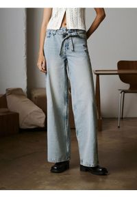 Sinsay - Jeansy wide leg - turkusowy. Kolor: turkusowy #1