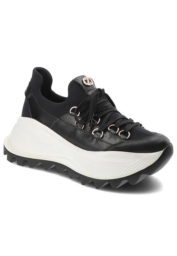 Czarne Sneakersy Carinii Modne Obuwie Damskie. Okazja: na co dzień, na spacer. Kolor: czarny. Obcas: na obcasie. Wysokość obcasa: średni. Sport: turystyka piesza