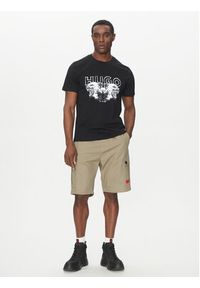 Hugo - HUGO T-Shirt Durro 50538257 Czarny Regular Fit. Kolor: czarny. Materiał: bawełna #4