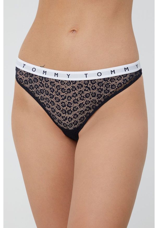 TOMMY HILFIGER - Tommy Hilfiger stringi (3-pack) z koronki. Materiał: koronka. Wzór: koronka