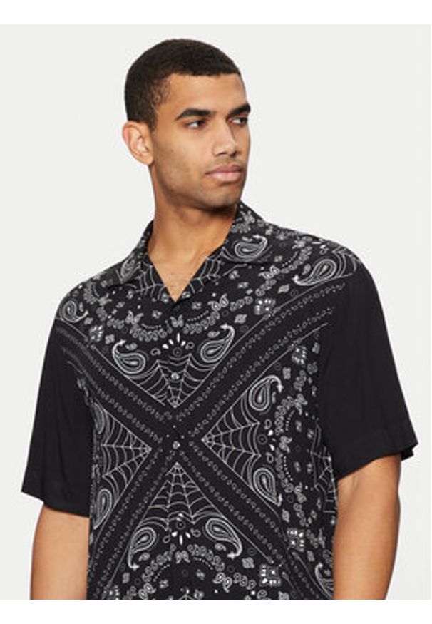Hugo - HUGO Koszula Espino 50534252 Czarny Oversize. Kolor: czarny. Materiał: wiskoza