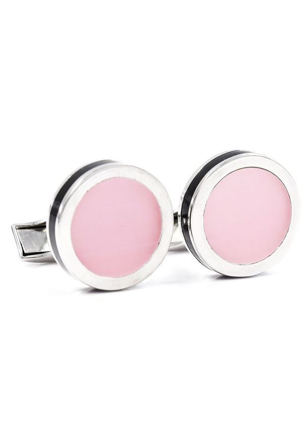 Modini - Eleganckie srebrno-różowe spinki do mankietów M3. Kolor: srebrny, różowy, wielokolorowy