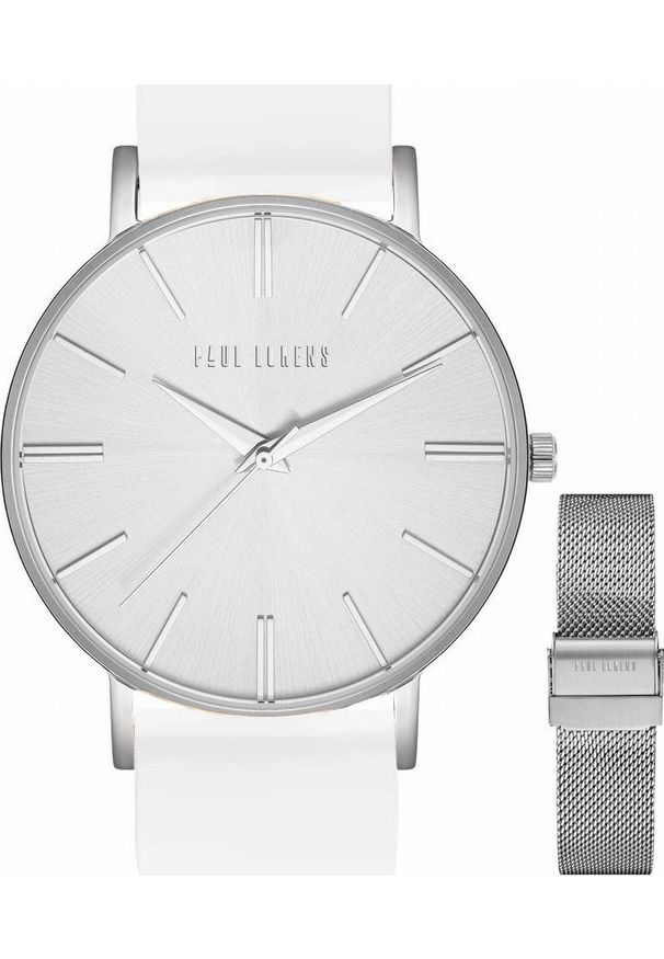 Zegarek Paul Lorens Zegarek damski duży Paul Lorens JULIE st / biały pasek + siatka mesh. Kolor: biały. Materiał: mesh