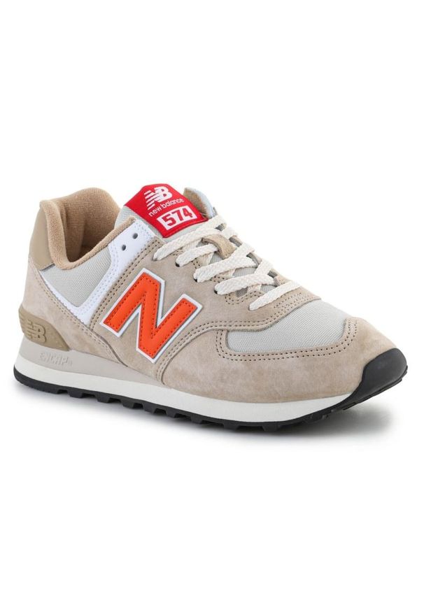 Buty New Balance U574HBO beżowy. Okazja: na co dzień. Zapięcie: sznurówki. Kolor: beżowy. Materiał: skóra, guma. Szerokość cholewki: normalna. Model: New Balance 574