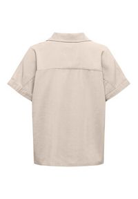 only - ONLY Polo Aris 15364279 Beżowy Loose Fit. Typ kołnierza: polo. Kolor: beżowy. Materiał: wiskoza #3
