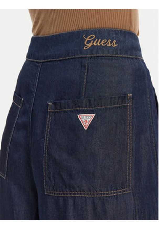 Guess Jeansy W5GA1T D5N61 Granatowy Wide Leg. Kolor: niebieski
