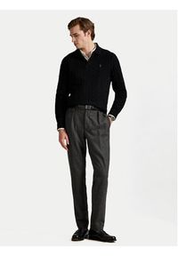 Polo Ralph Lauren Sweter 710974165001 Czarny Regular Fit. Typ kołnierza: polo. Kolor: czarny. Materiał: wełna #3
