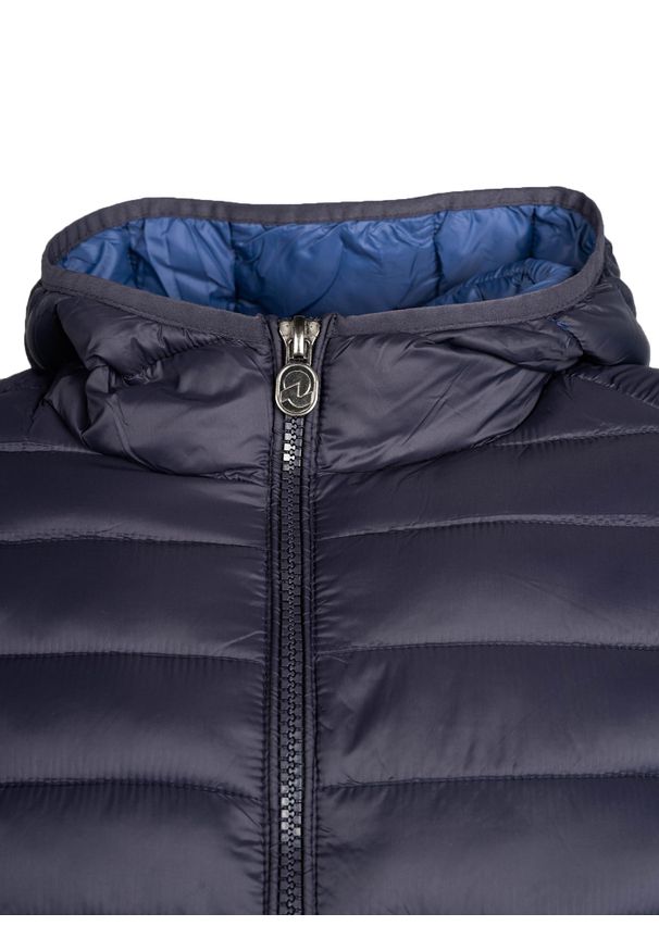 Invicta Kurtka "Down Jacket" | 4431449 | Mężczyzna | Granatowy. Okazja: na co dzień. Typ kołnierza: kaptur. Kolor: niebieski. Materiał: poliamid. Wzór: aplikacja. Styl: casual