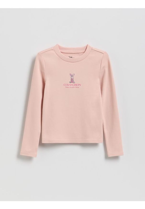 Reserved - Koszulka Kubuś Puchatek - kremowy. Kolor: kremowy. Materiał: dzianina, bawełna. Wzór: motyw z bajki