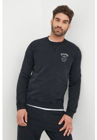 Aeronautica Militare bluza bawełniana męska kolor czarny gładka. Kolor: czarny. Materiał: bawełna. Wzór: gładki #1