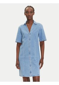 only - ONLY Sukienka jeansowa Frida 15360436 Niebieski Regular Fit. Kolor: niebieski. Materiał: bawełna