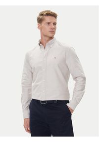 TOMMY HILFIGER - Tommy Hilfiger Koszula Solid Heritage MW0MW35774 Beżowy Regular Fit. Kolor: beżowy. Materiał: bawełna