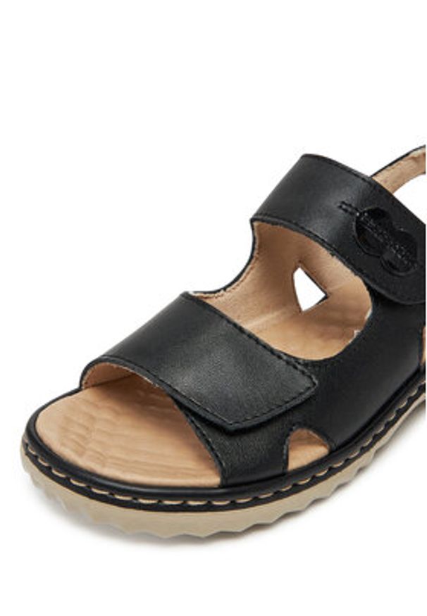 Rieker Sandały 60462-00 Czarny. Kolor: czarny. Materiał: syntetyk, skóra