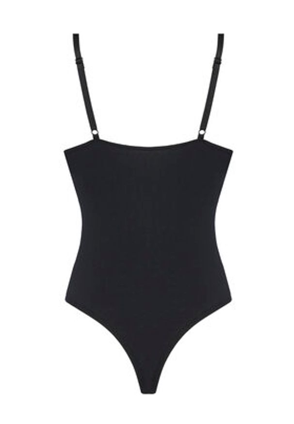 Karl Lagerfeld - KARL LAGERFELD Body B1W47049 Czarny Slim Fit. Typ kołnierza: dekolt w karo. Kolor: czarny. Materiał: bawełna