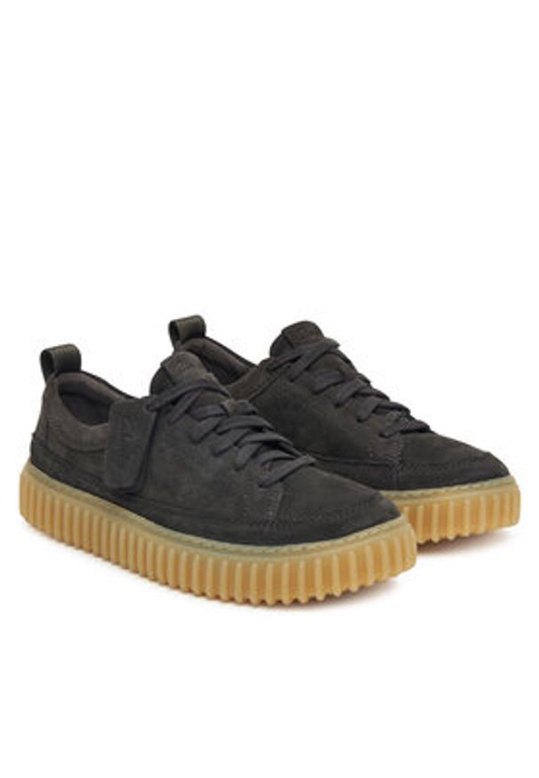 Clarks Sneakersy Torhill Lace 26184417 Szary. Kolor: szary. Materiał: skóra, nubuk