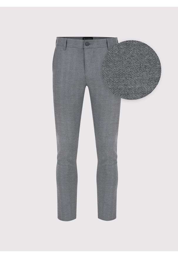 Pako Lorente - PAKO LORENTE – Casualowe spodnie męskie w kolorze szarym. Okazja: na co dzień. Kolor: szary. Materiał: poliester, elastan, wiskoza. Wzór: gładki. Sezon: jesień. Styl: casual