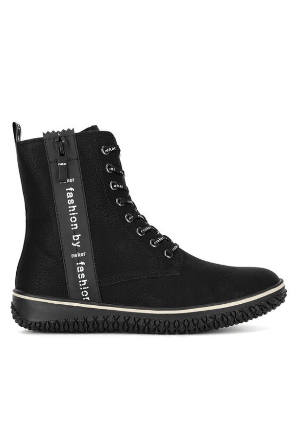 Rieker Trzewiki Z4218-00 Czarny. Kolor: czarny. Materiał: skóra