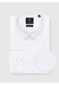 Pako Lorente - PAKO LORENTE – Elegancka biała koszula męska w fasonie Regular. Okazja: na wesele, na ślub cywilny. Kolor: biały. Materiał: bawełna, poliester. Styl: elegancki
