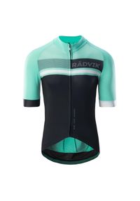 RADVIK - Koszulka Kolarska Męska Blok Kolorystyczny Foxtrot. Kolor: szary, niebieski, wielokolorowy. Sport: kolarstwo #1