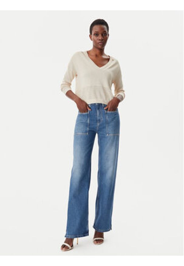 Gaudi Sweter 511BD53022 Beżowy Regular Fit. Kolor: beżowy. Materiał: syntetyk