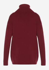 Born2be - Bordowy Sweter z Golfem i Dodatkiem Kaszmiru Rorizia. Okazja: na co dzień, do pracy. Typ kołnierza: golf. Kolor: czerwony. Długość: długie. Wzór: aplikacja. Materiał: kaszmir. Długość rękawa: długi rękaw. Sezon: zima, jesień. Styl: klasyczny, casual #5